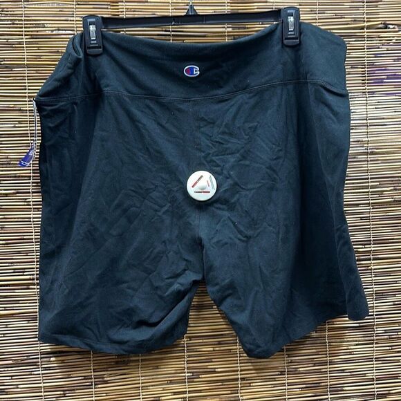 Women's Champion Authentic Bike Shorts, Script Logo, 8" (Plus Size) Black 4X - Picture 3 of 3